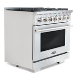 Cosmo Commercial-Style 36" 4.5 cu. ft. Gas Range with 6 Italian Burners and Heavy Duty Cast Iron Grates in Stainless Steel