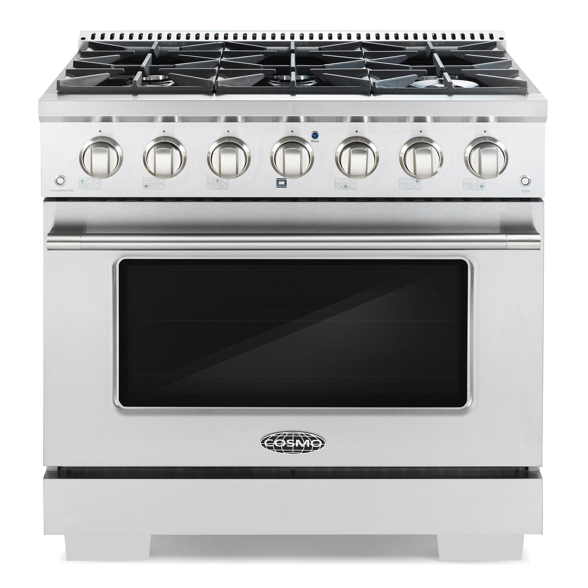 Cosmo Commercial-Style 36" 4.5 cu. ft. Gas Range with 6 Italian Burners and Heavy Duty Cast Iron Grates in Stainless Steel