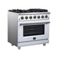 FORNO Massimo 36" 5.36 cu. ft. Freestanding Gas Range with 6 Sealed Burners, Air Fryer Kit, Wok Support & Griddle in White with Antique Brass Accents, FFSGS6239-36WHT