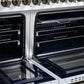 FORNO Massimo 48" 6.58 cu. ft. Freestanding Gas Range with 8 Sealed Burners, Air Fryer Kit, Wok Support & Griddle in White with Antique Brass Accents, FFSGS6239-48WHT