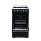FORNO Lamazze 20" 2.05 cu.ft. Freestanding Gas Range with 4 Sealed Burners in Black with Antique Brass Accents, FFSGS6265-20BLK