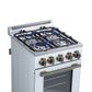 FORNO Lamazze 20" 2.05 cu.ft. Freestanding Gas Range with 4 Sealed Burners in White with Antique Brass Accents, FFSGS6265-20WHT