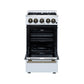 FORNO Lamazze 20" 2.05 cu.ft. Freestanding Gas Range with 4 Sealed Burners in White with Antique Brass Accents, FFSGS6265-20WHT