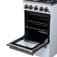 FORNO Lamazze 20" 2.05 cu.ft. Freestanding Gas Range with 4 Sealed Burners in White with Antique Brass Accents, FFSGS6265-20WHT