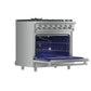 FORNO Massimo 36" 5.36 cu. ft. Freestanding Gas Range with 6 Sealed Burners, Air Fryer Kit, Wok Support & Griddle in Stainless Steel, FFSGS6239-36