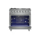 FORNO Massimo 36" 5.36 cu. ft. Freestanding Gas Range with 6 Sealed Burners, Air Fryer Kit, Wok Support & Griddle in Stainless Steel, FFSGS6239-36