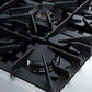 FORNO Giovanni 30" 4.32 cu. ft. Gas Range with 5 Burners, Air Fry Basket, Wok Support and Griddle in Black with Antique Brass Accents, FFSGS6274-30BLK