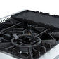 FORNO Giovanni 30" 4.32 cu. ft. Gas Range with 5 Burners, Air Fry Basket, Wok Support and Griddle in Black with Antique Brass Accents, FFSGS6274-30BLK