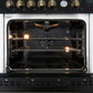 FORNO Giovanni 30" 4.32 cu. ft. Gas Range with 5 Burners, Air Fry Basket, Wok Support and Griddle in Black with Antique Brass Accents, FFSGS6274-30BLK