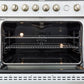 FORNO Marco 36" 5.36 cu.ft. Gas Range with 6 Burners and Temperature Gauge in White with Antique Brass Accents, FFSGS6277-36WHT