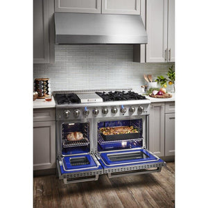 THOR Kitchen Professional 48" Propane Gas Range and Range Hood Package, AP-HRG4808ULP
