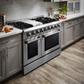 THOR Kitchen Package 48" Propane Gas Range, Range Hood, Refrigerator, Dishwasher, Microwave, AP-HRG4808ULP-W-5