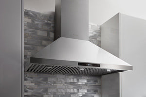 THOR Kitchen 36 in. Wall Mount LED Light Range Hood in Stainless Steel, HRH3607