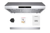 Hauslane | Chef Series 30” PS10 Under Cabinet Range Hood | PRO PERFORMANCE | Stainless Steel Electric Stove Ventilator | 3 Speed Exhaust Fan, Bright LED Lights & Delay Auto Shut-Off kit