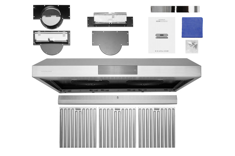 Hauslane | Chef Series 36" PS18 Under Cabinet Range Hood | Pro Performance | Contemporary Design, Touch Screen, Dishwasher Safe Baffle Filters, LED Lamps, 3-Way Venting kit