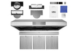 Hauslane | Chef Series 36" PS18 Under Cabinet Range Hood | Pro Performance | Contemporary Design, Touch Screen, Dishwasher Safe Baffle Filters, LED Lamps, 3-Way Venting kit