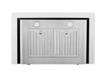 Hauslane | Chef Series Range Hood 36" WM-639 Wall Mount Range Hood | Contemporary Stainless Steel Tempered Glass Stove Ventilation | 3 Speed, Touch Control, Baffle Filters| Vented or Ductless underside