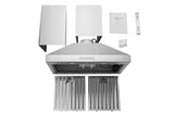 Hauslane | Chef Series WM-530 30” Wall Mount Range hood | Base Model | Stainless Steel Wall Chimney | Strong Suction, Six-layer Aluminum Filters, Changeable LED Lamps, 6” Duct or Ductless kit