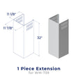 Hauslane Chimney Cover Extension CHE005 for Hauslane Range Hoods WM-739SS-30 and WM-739SS-36