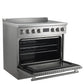 FORNO Torino 36" 5.36 cu. ft. Induction Range with True Convection, Air Fry and Sous Vide in Stainless Steel 240V, FFSIN0936-36