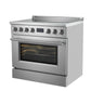 FORNO Torino 36" 5.36 cu. ft. Induction Range with True Convection, Air Fry and Sous Vide in Stainless Steel 240V, FFSIN0936-36