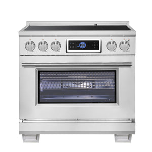 FORNO Maximus 36" 5.36 cu.ft Induction Range with Air Fryer, Air Sous Vide, True Convection, and Digital Display, FFSIN0968-36