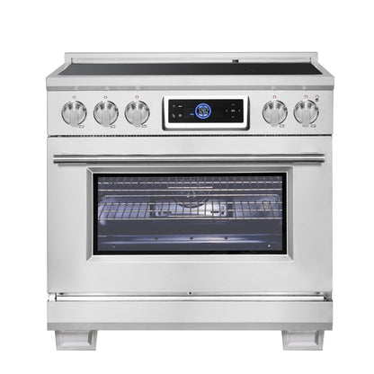 FORNO Maximus 36" 5.36 cu.ft Induction Range with Air Fryer, Air Sous Vide, True Convection, and Digital Display, FFSIN0968-36