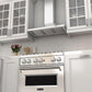 ZLINE Kitchen and Bath 36 in. Dual Fuel Range with Satin Stainless Steel Door & 36 in. Range Hood Appliance Package, 2KP-RASNRH36