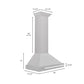 ZLINE 30" Convertible Satin Stainless Steel Wall Mount Range Hood with Stainless Steel Handle, KB4SNX-30