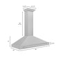 ZLINE 48" Convertible Satin Stainless Steel Wall Mount Range Hood with Stainless Steel Handle, KB4SNX-48