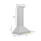 ZLINE Autograph 30" Convertible Satin Stainless Steel Wall Mount Range Hood with Polished Gold Handle, KB4SNZ-30-G
