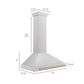ZLINE Autograph 36" Convertible Satin Stainless Steel Wall Mount Range Hood with Champagne Bronze Handle, KB4SNZ-36-CB