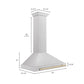 ZLINE Autograph 36" Convertible Satin Stainless Steel Wall Mount Range Hood with Polished Gold Handle, KB4SNZ-36-G