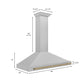 ZLINE Autograph 48" Convertible Satin Stainless Steel Wall Mount Range Hood with Champagne Bronze Handle, KB4SNZ-48-CB