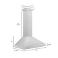 ZLINE 36" Convertible Satin Stainless Steel Wall Mount Range Hood with Stainless Steel Handle, KB4SNX-36
