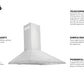 ZLINE 36 in. Convertible Vent Wall Mount Range Hood in Stainless Steel, KL2-36