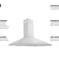 ZLINE 48 in. Convertible Vent Wall Mount Range Hood in Stainless Steel, KL2-48