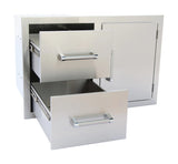 KoKoMo Outdoor Kitchen Stainless Steel Two Drawer - One Door Combo