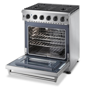 THOR Kitchen 30 in. 4.55 cu. ft. Professional Natural Gas Range in Stainless Steel, LRG3001U
