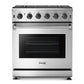 THOR Kitchen Package - 30" Gas Range, Range Hood, Refrigerator with Water and Ice Dispenser, Dishwasher, Wine Cooler, AP-LRG3001U-W-8