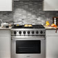THOR Kitchen 36 in. 6.0 Cu. Ft Professional Natural Gas Range in Stainless Steel, LRG3601U
