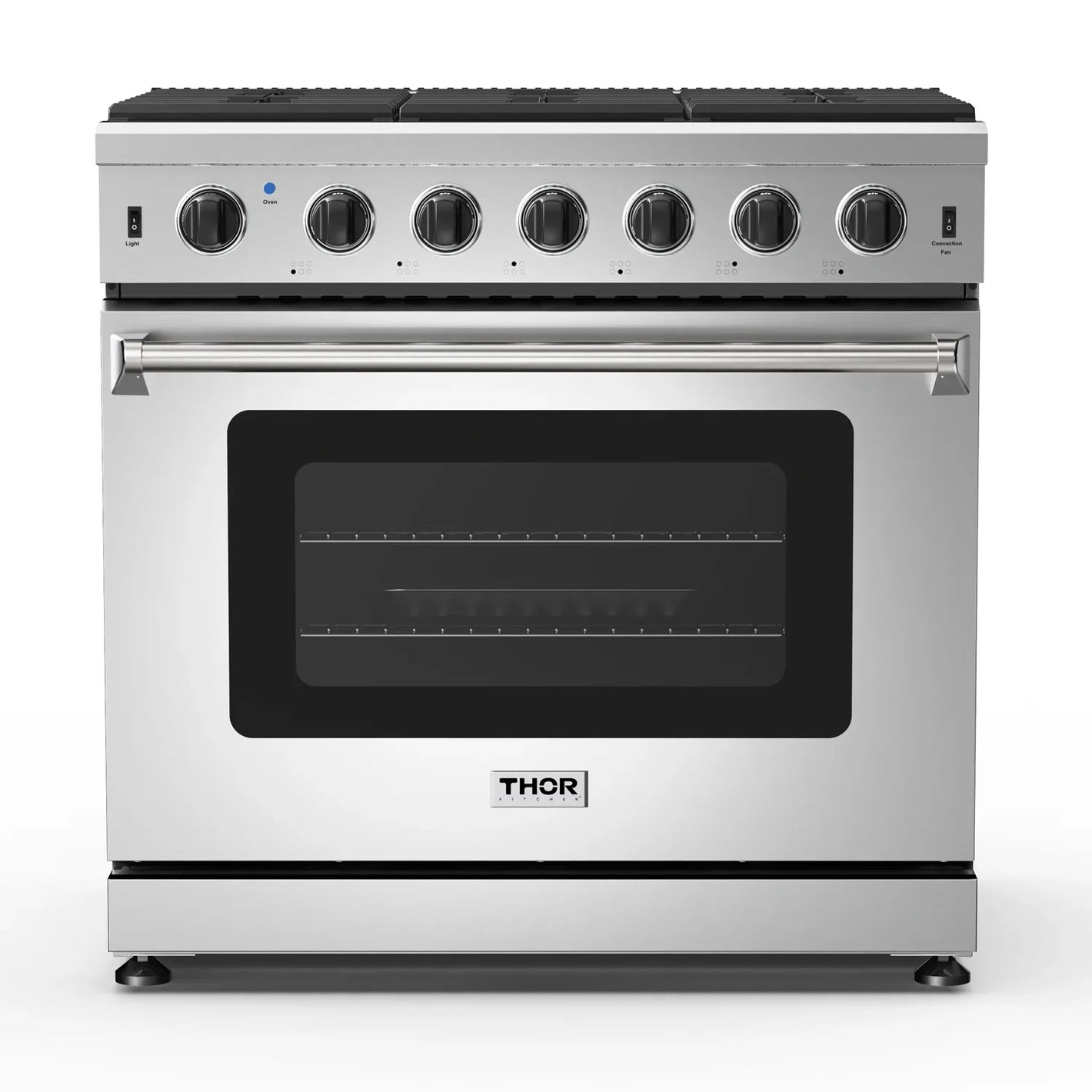 THOR Kitchen 36 in. 6.0 Cu. Ft Propane Gas Range in Stainless Steel, LRG3601ULP