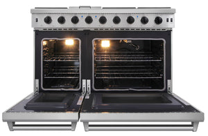THOR Kitchen 48 in. 6.8 cu. ft. Double Oven Propane Gas Range in Stainless Steel, LRG4807ULP