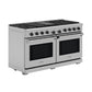 THOR Kitchen 60" 9.6 cu. ft. Professional Natural Gas Range with 8 Burners, LRG60E