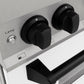 ZLINE Autograph 30" 4.0 cu. ft. Legacy Dual Fuel Range with 4 Burner Gas Cooktop and Electric Convection Oven in Satin Stainless Steel with White Matte Door and Matte Black Accents, RASZ-WM-30-MB