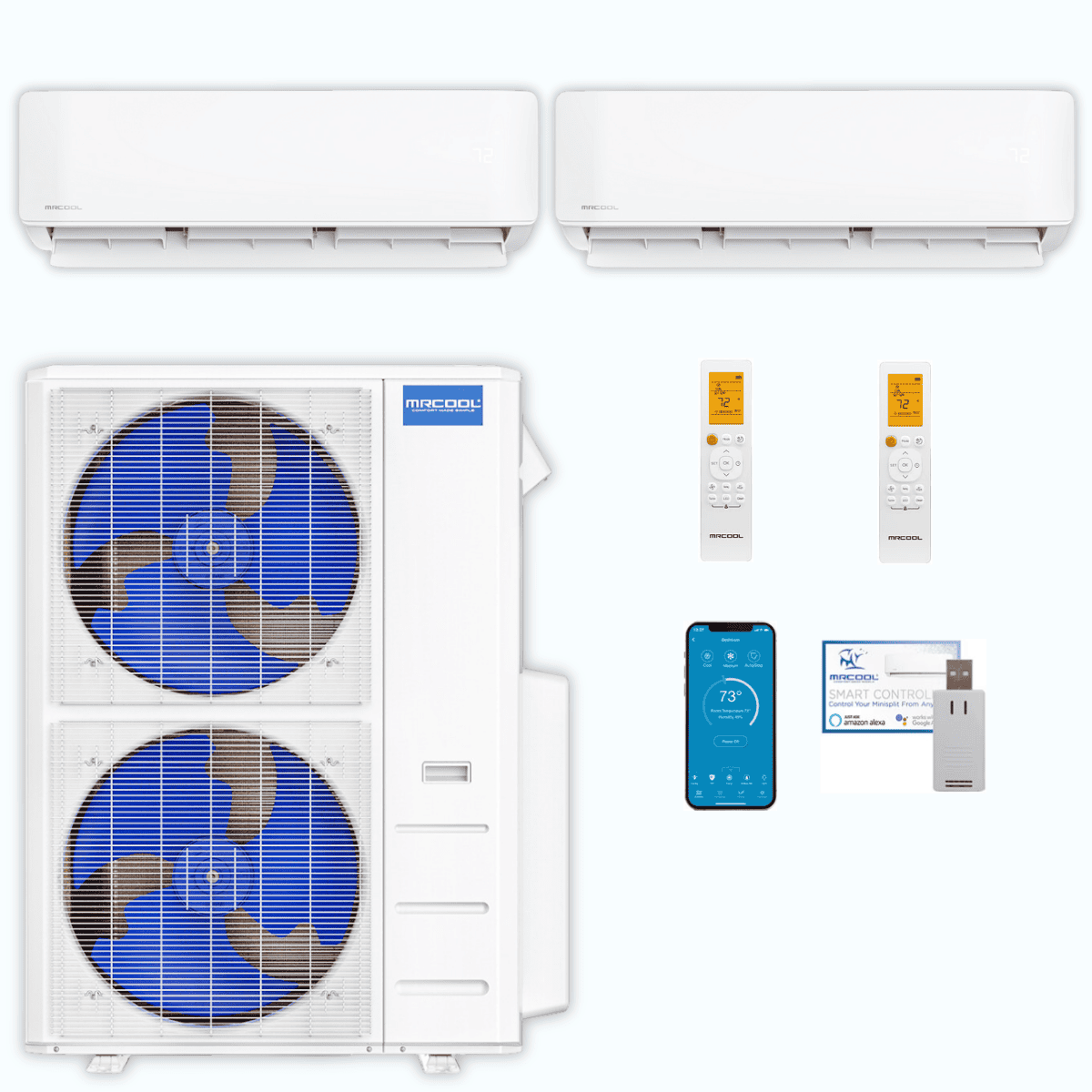 MRCOOL DIY 5th Gen 2-Zone 36,000 BTU Ductless Mini Split Air Conditioner & Heat Pump (18K+18K), DIY2-B-48HP1818