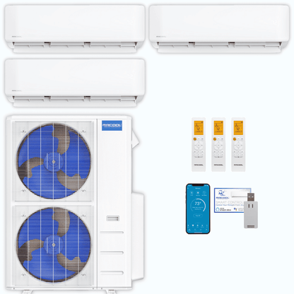 MRCOOL DIY 5th Gen 3-Zone 42,000 BTU Ductless Mini Split Air Conditioner & Heat Pump (12K+12K+18K), DIY3-B-55HP