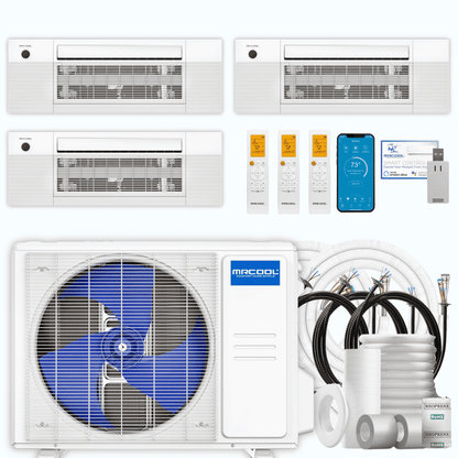 MRCOOL DIY 5th Gen 3-Zone 36,000 BTU Ceiling Cassette Ductless Mini Split Air Conditioner & Heat Pump with Pre-Charged Line Sets (12K+12K+12K), DIYM336HP