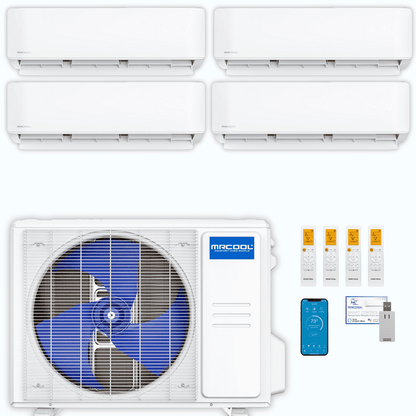 MRCOOL DIY 5th Gen 4-Zone 30,000 BTU Ductless Mini Split Air Conditioner & Heat Pump (6K+6K+9K+9K), DIY4-B-36HP