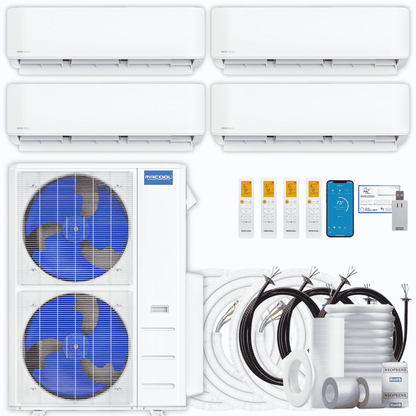 MRCOOL DIY 5th Gen 4-Zone 54,000 BTU Ductless Mini Split Air Conditioner & Heat Pump with Pre-Charged Line Sets (9K+9K+18K+18K), DIYM455HP